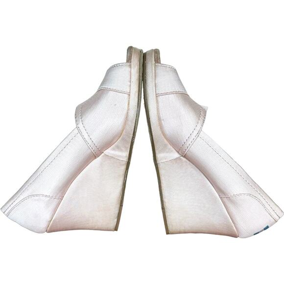 TOMS Womens Wedding Collection Pumps Pink Grosgrain Wedge Peep Toe Slip On 8 - Picture 7 of 12